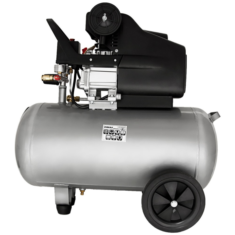 SIGMA Компрессор одноцилиндровый 1.8кВт 230л/мин 8бар 50л (2 крана) (7043141)