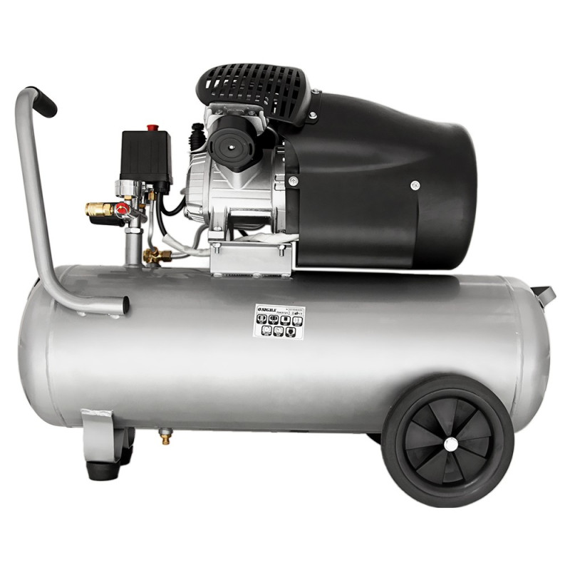 SIGMA Компрессор двухцилиндровый 2.5кВт 455л/мин 10бар 50л (2 крана) (7043721)