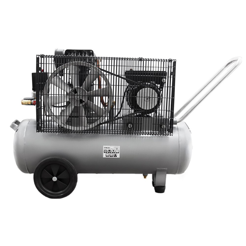 SIGMA Компрессор двухцилиндровый ременный 2.5кВт 335л/мин 10бар 50л (2 крана) (7044121)