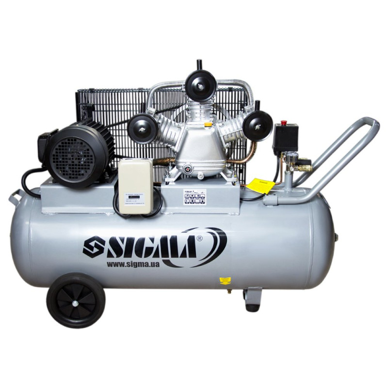 SIGMA Компрессор ременный трехцилиндровый 380В 3кВт 610л/мин 10бар 135л (7044711)