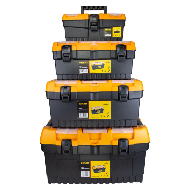 SIGMA Набор ящиков для инструмента 4в1 320×155×139мм, 413×212×186мм, 486×267×242мм, 564×310×310мм (7404011)