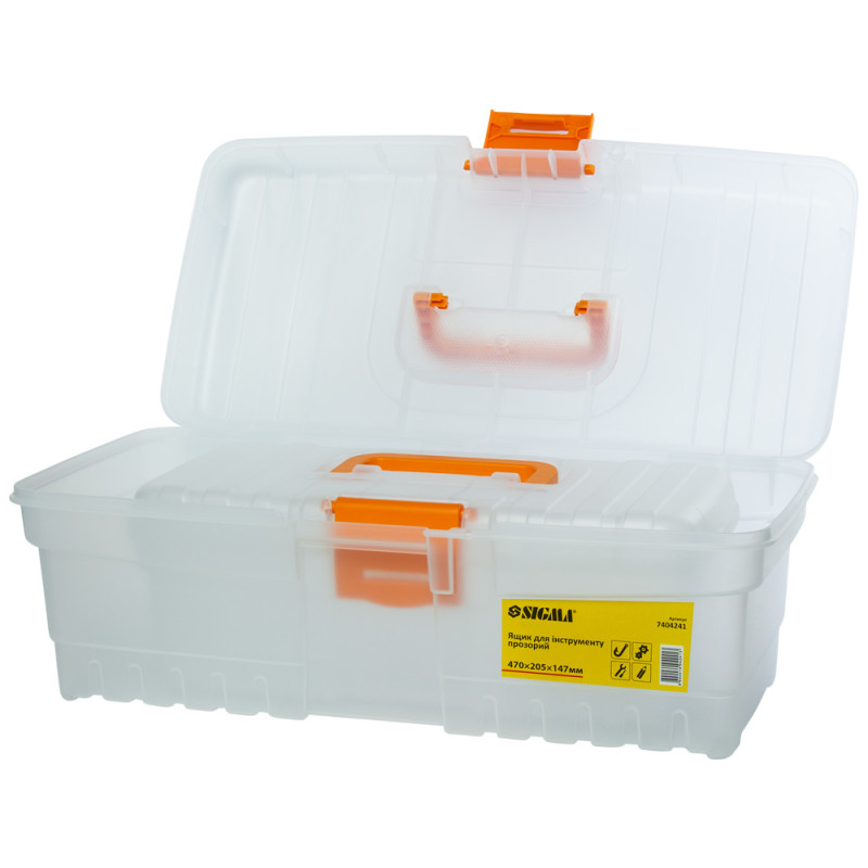 SIGMA Набор прозрачных ящиков для инструмента 2в1 300×155×110мм, 400×205×147мм (7404221)