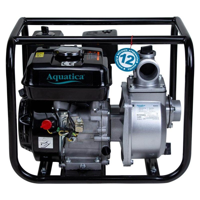 Aquatica Мотопомпа 7.5 к.с. Hmax 30м Qmax 35м³/год (4-ох тактний) AQ20CX (772531)
