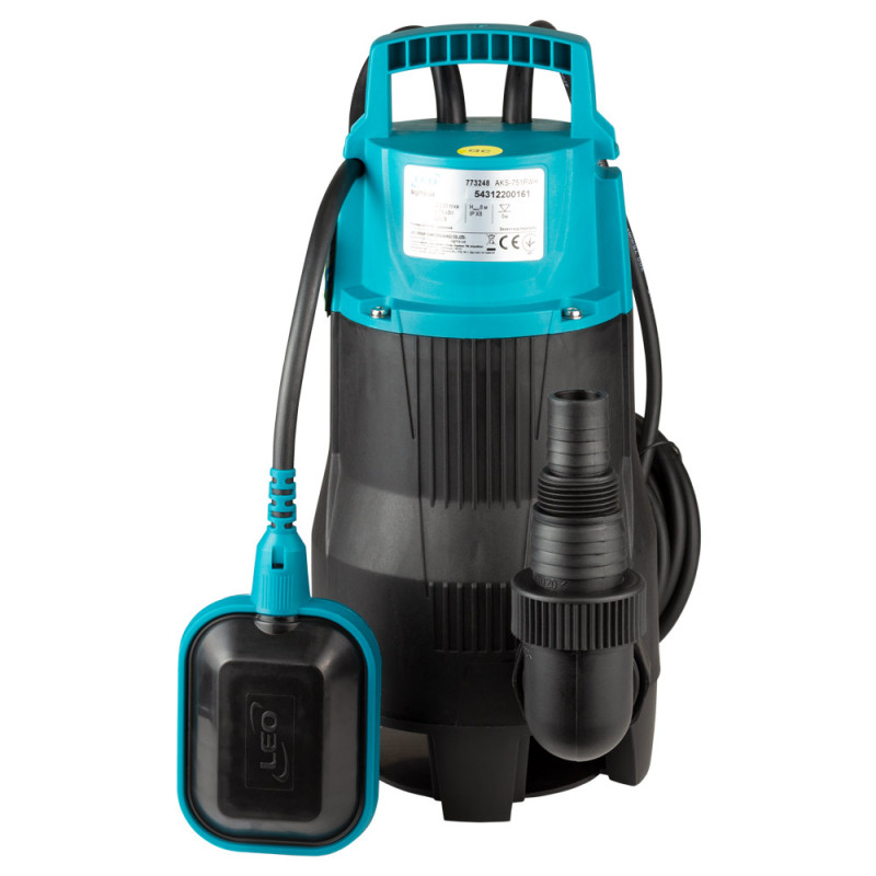 Leo Насос дренажный садовый 0.75кВт Hmax 8м Qmax 233л/мин AKS-751PWH (773248)