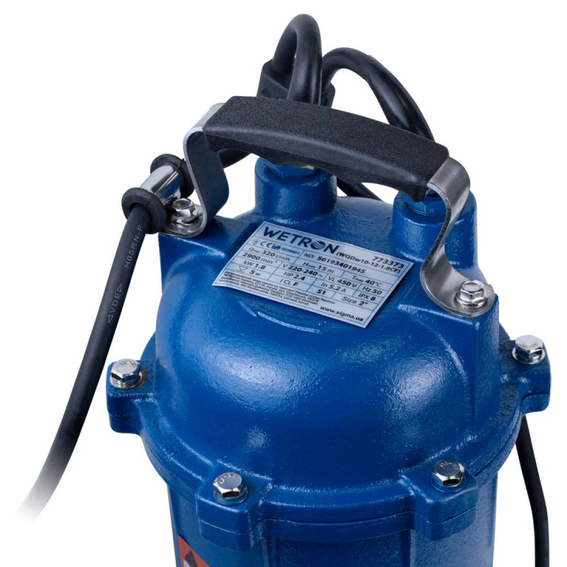 WETRON Насос канализационный 1.8кВт Hmax 15м Qmax 320л/мин с ножом WQDw10-12-1.8CF (773373)