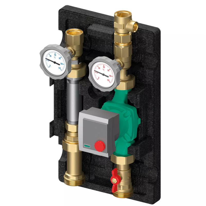 Meibes Насосна група пряма DN25 UК з місцем під теплолічильник, без насоса (M66811ZEA)