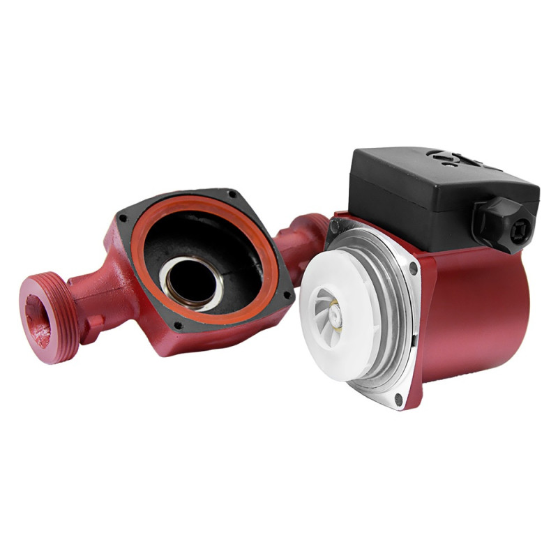 WETRON Насос циркуляционный 75Вт Hmax 4м Qmax 40л/мин Ø1½" 180мм бордо+гайки Ø1" LР525–4/180В (774212)