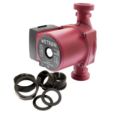 WETRON Насос циркуляционный 100Вт Hmax 6м Qmax 50л/мин Ø1½" 180мм бордо+гайки Ø1" LР525-6/180В (774232)