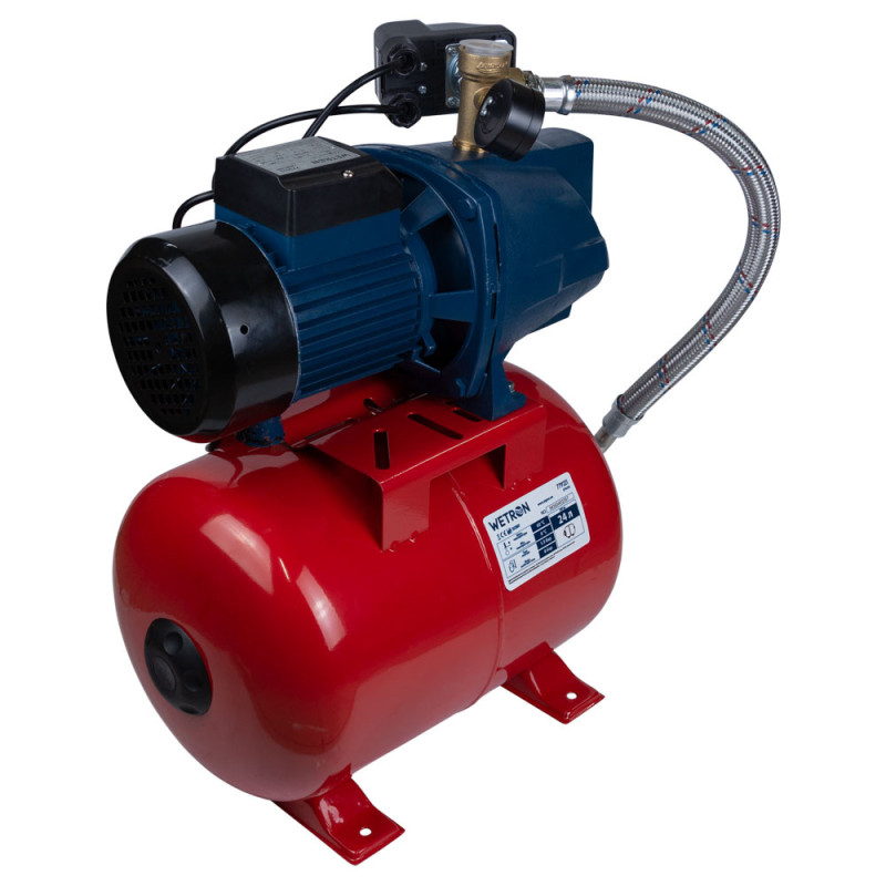 WETRON Станция 0.75кВт Hmax 40м Qmax 80л/мин (самовсасывающий насос) 24л Украина JSW10MA5 (775033/24)