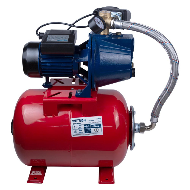 WETRON Станция 0.75кВт Hmax 45м Qmax 55л/мин (самовсасывающий насос) 24л Украина JET60A5 (775042/24)