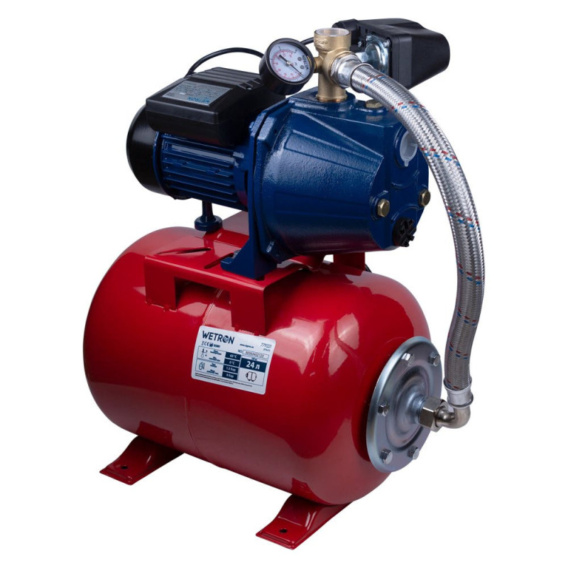 WETRON Станция 0.75кВт Hmax 45м Qmax 55л/мин (самовсасывающий насос) 24л Украина JET60A5 (775042/24)
