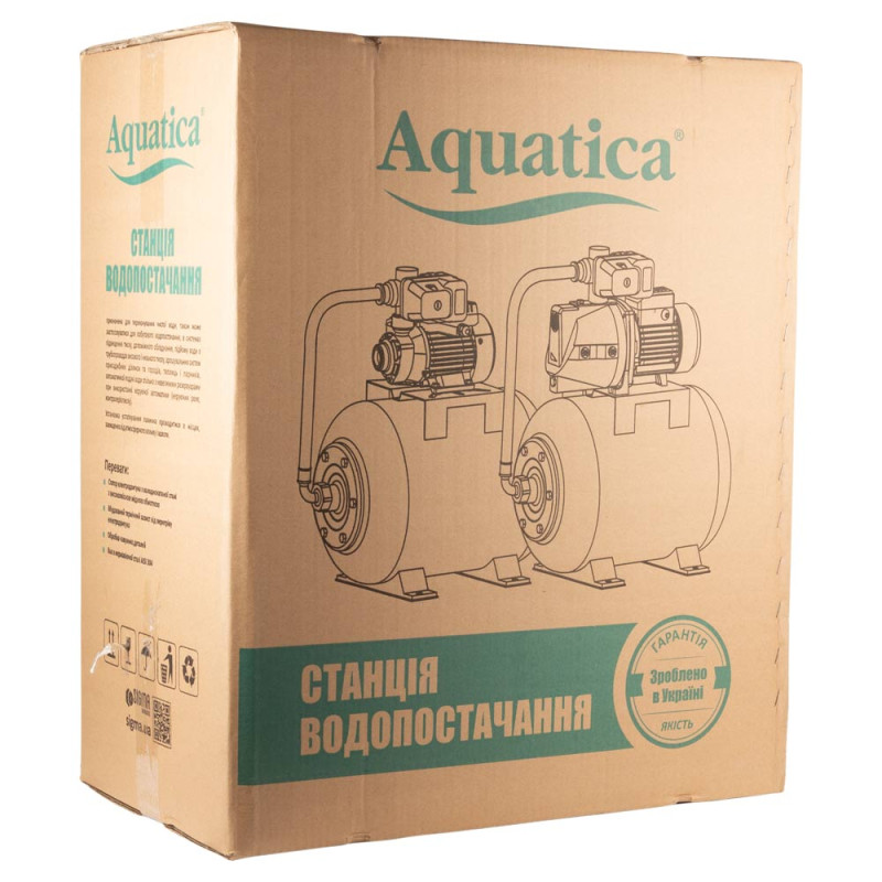 Aquatica Станція 0.75кВт Hmax48м Qmax 55л/хв (самовсмоктуючий насос) 24л Україна (775092/24)