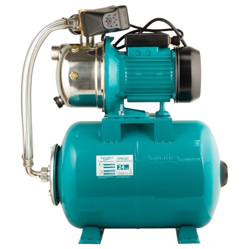 Aquatica Станція 0.75кВт Hmax 46м Qmax 50л/хв (самовсмоктуючий насос нерж) 24л Україна (775097/24)