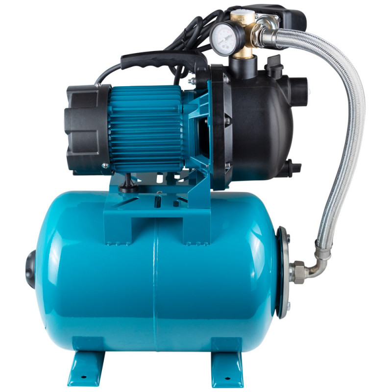 AquaticaLEO Станция 1.0кВт Hmax 44м Qmax 73л/мин пластик (самовсасывающий насос) 24л Украина EKJ-1002PA5/UA (775308/24)