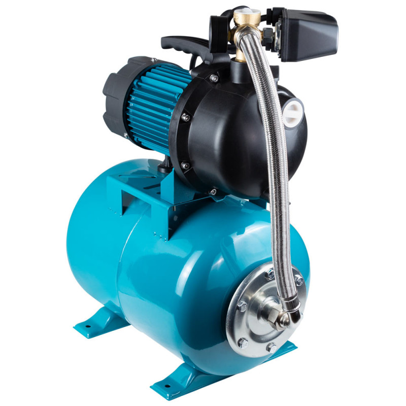 AquaticaLEO Станция 1.0кВт Hmax 44м Qmax 73л/мин пластик (самовсасывающий насос) 24л Украина EKJ-1002PA5/UA (775308/24)