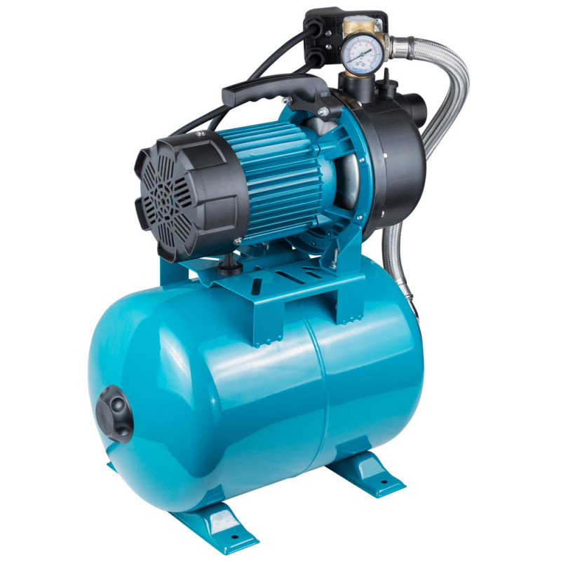 AquaticaLEO Станция 1.2КВт Hmax 48м Qmax 80л/мин пластик (самовсасывающий насос) 24л Украина EKJ-1202PA5/RUS (775309/24)