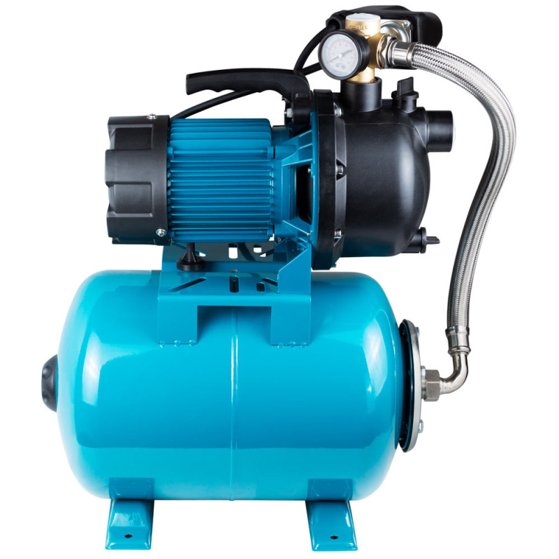 AquaticaLEO Станция 1.2КВт Hmax 48м Qmax 80л/мин пластик (самовсасывающий насос) 24л Украина EKJ-1202PA5/RUS (775309/24)