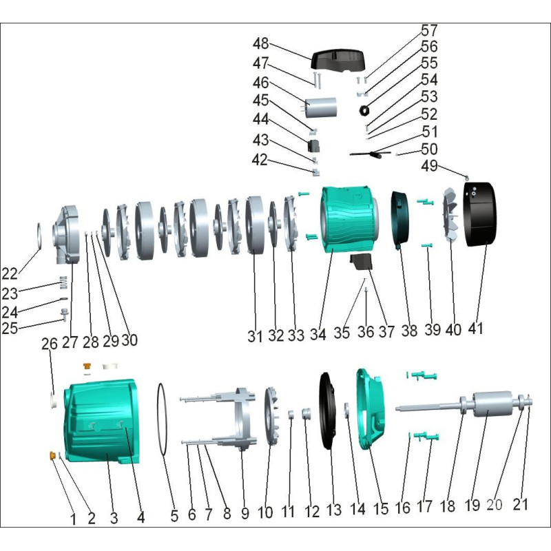Leo Насос центробежный многоступенчатый 0.6кВт Hmax 36м Qmax 90л/мин 3.0 3ACm60 (775433)