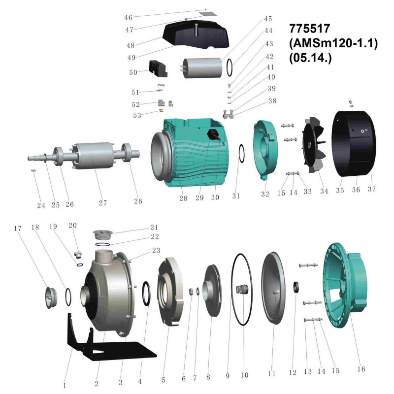Leo Насос центробежный 1,1 кВт Hmax 30.2м Qmax 160л/мин (нерж) 3.0 (775517)