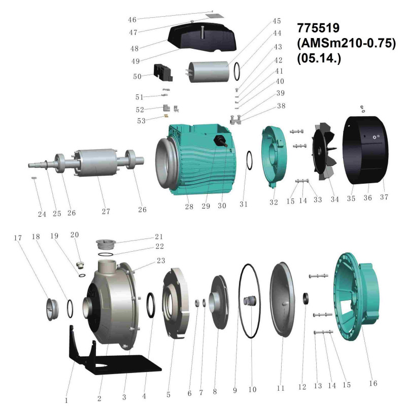 Leo Насос центробежный 0.75кВт Hmax 16.8м Qmax 300л/мин (нерж) 3.0 (775519)