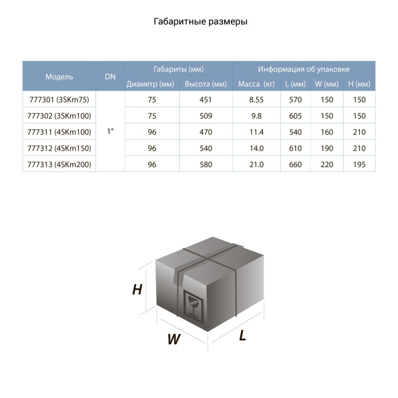Dongyin Вихревой насос скважинный 0.75кВт H 54(30)м Q 40(20)л/мин Ø75мм AQUATICA () 3SKm100 (777302)