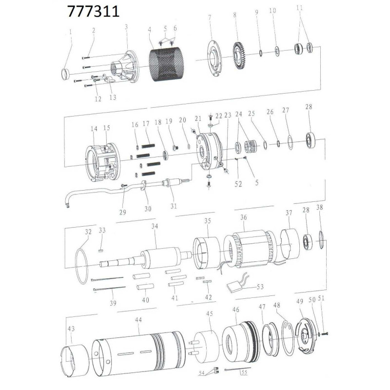 Dongyin Вихревой насос скважинный 0.75кВт H 58(34)м Q 45(20)л/мин Ø96мм AQUATICA () 4SKm100 (777311)
