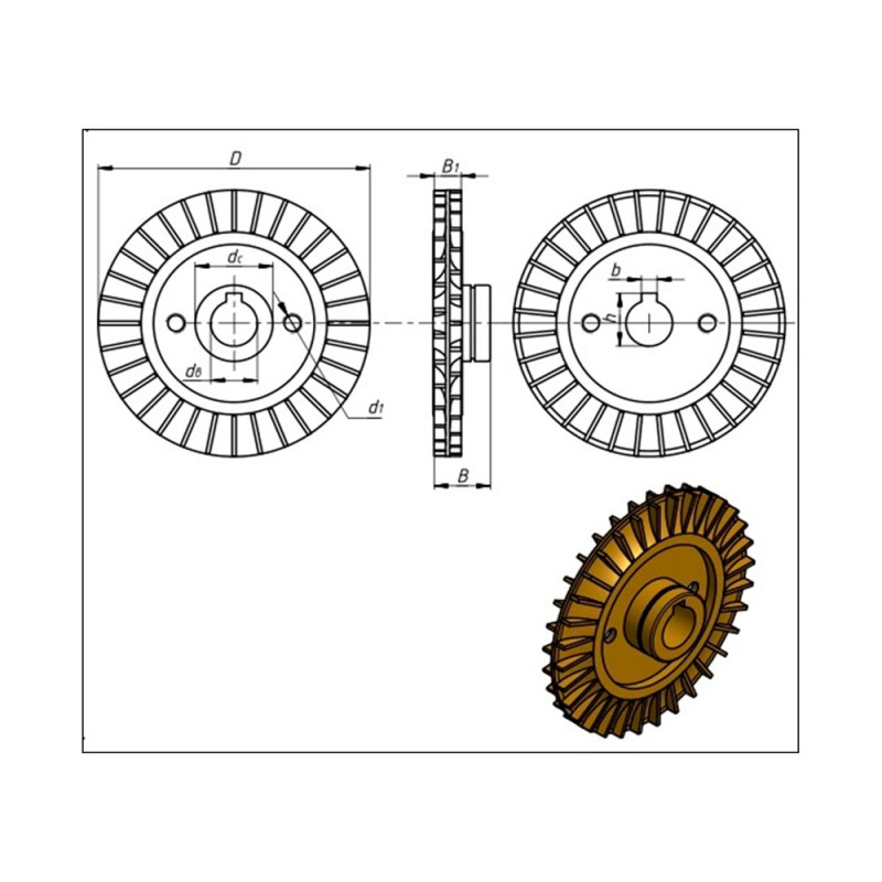 Dongyin Колесо рабочее для 777312, 777313, 778332 Ø12мм (777312006)