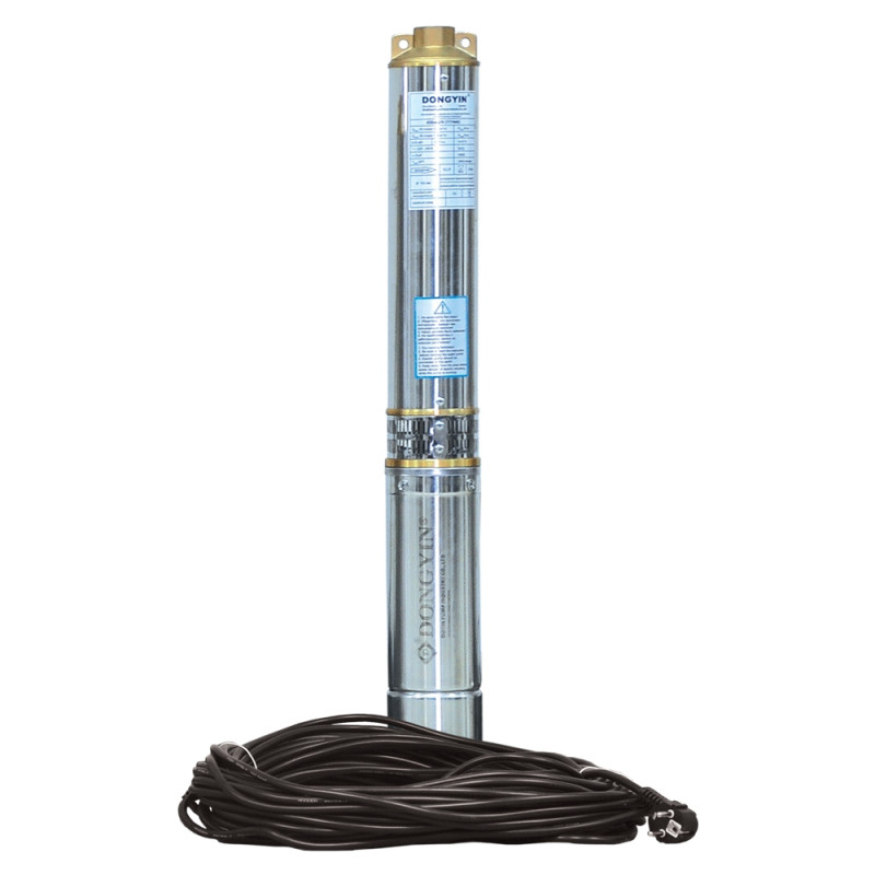 Dongyin Насос скважинный центробежный 1.1кВт H 65 (43)м Q 140(100)л/мин Ø102мм (кабель 35м) AQUATICA () 4SDM6/9 (777494)