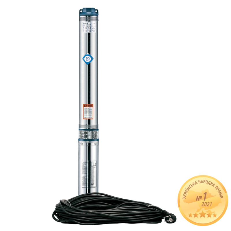 Aquatica Насос відцентровий 1.1кВт H 127(98)м Q 55(35)л/хв Ø102мм 60м кабелю mid 4QJED3-18-1.1 (778445)