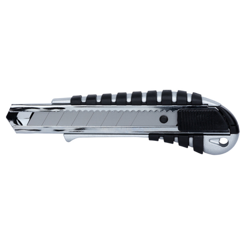 SIGMA Нож строительный (корпус металл/резина) лезвие 18мм автоматический замок (8211041)