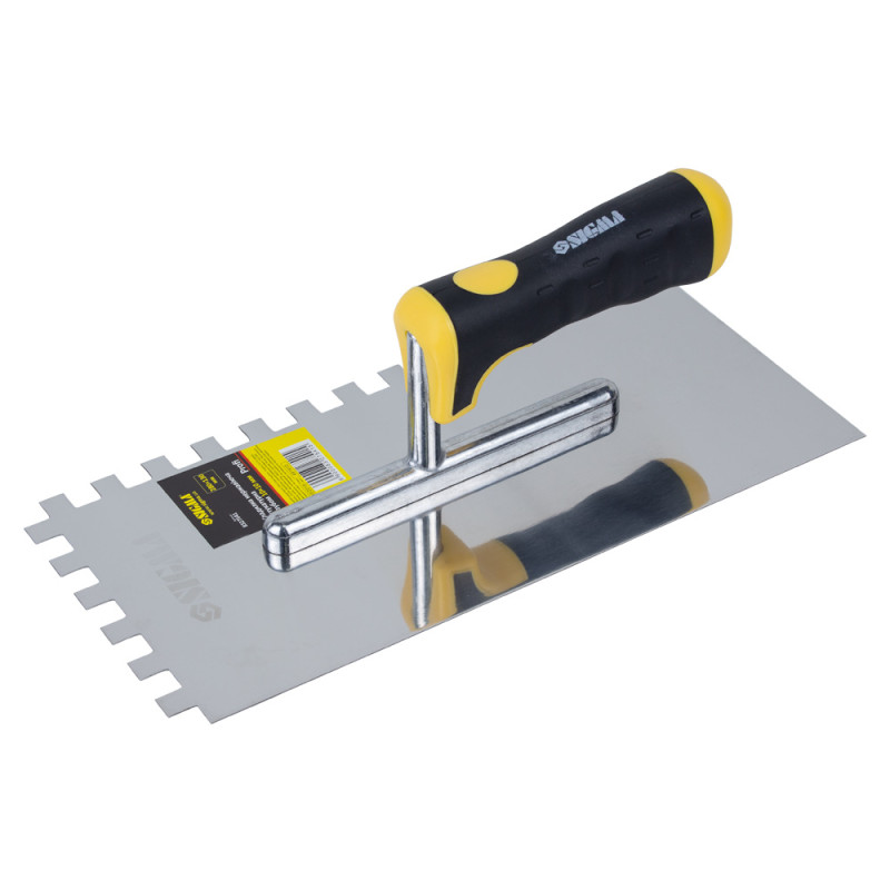 SIGMA Гладилка нержавеющая штукатурная Profi 280×130мм c зубом 10×10мм (8327541)