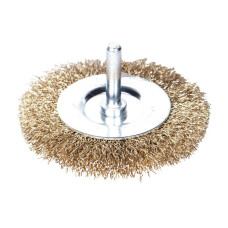 SIGMA Щетка проволочная дисковидная Ø50мм хвостовик Ø6мм (латунированная) (9013051)