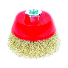 SIGMA Щетка проволочная чашевидная Ø65мм М14×2мм (латунированная) (9014061)