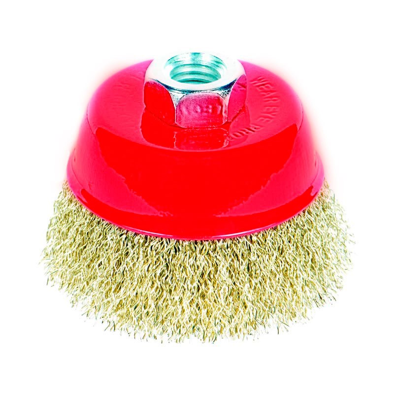 SIGMA Щетка проволочная чашевидная Ø125мм М14×2мм (латунированная) (9014121)