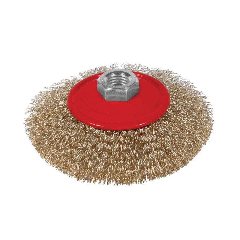 SIGMA Щетка проволочная конусообразная Ø75мм М14×2мм (латунированная) (9016071)