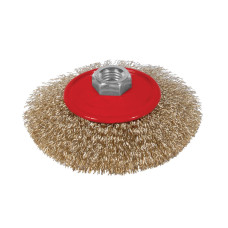 SIGMA Щетка проволочная конусообразная Ø100мм М14×2мм (латунированная) (9016101)