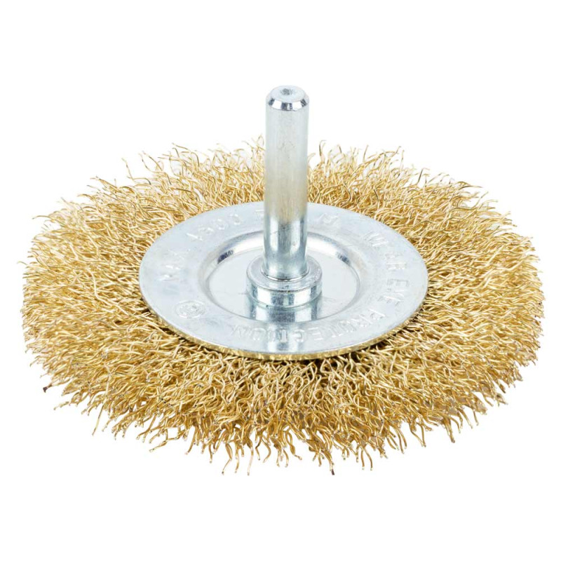 Grad Щетка проволочная дискообразная Ø75мм хвостовик Ø6мм (латунированная) (9032075)