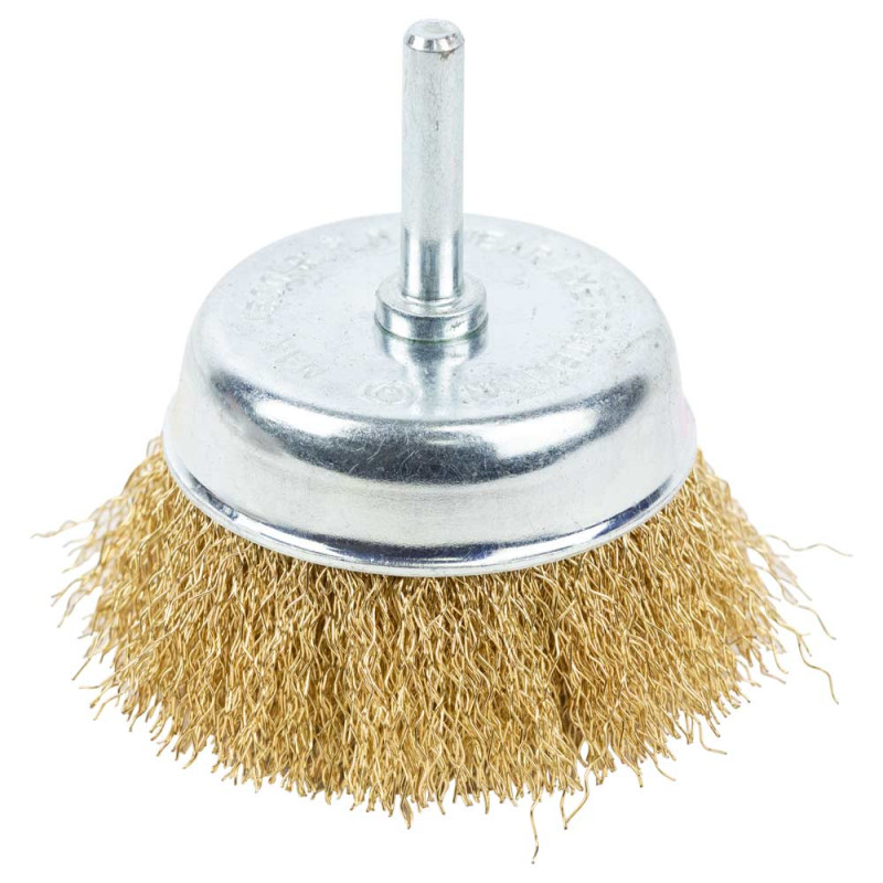 Grad Щетка проволочная чашевидная Ø75мм хвостовик Ø6мм (латунированная) (9034075)