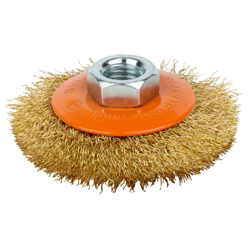 Grad Щетка проволочная конусообразная Ø75мм М14×2 мм (латунированная) (9035075)