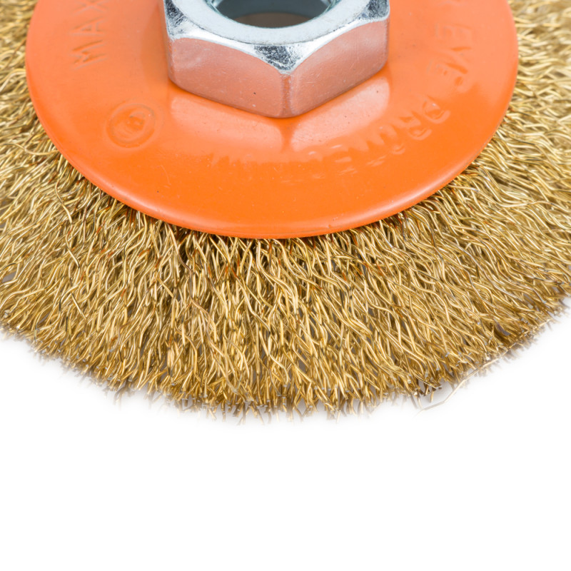 Grad Щетка проволочная конусообразная Ø75мм М14×2 мм (латунированная) (9035075)