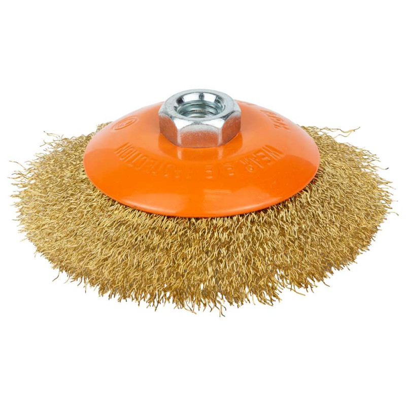 Grad Щетка проволочная конусообразная Ø115мм М14×2 мм (латунированная) (9035115)