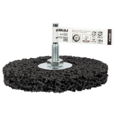 SIGMA Круг зачистный из нетканого абразива (коралл) Ø100мм с держателем черный мягкий (9175281)