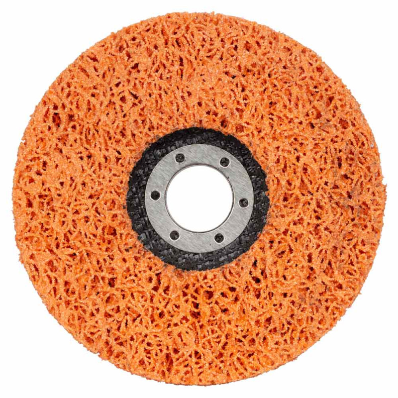 SIGMA Круг зачистный из нетканого абразива (коралл) Т27 Ø125×22.23мм оранжевый жесткий (9176611)