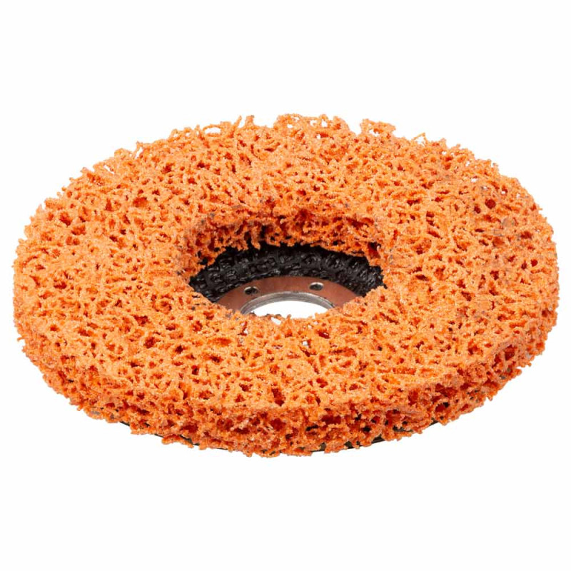 SIGMA Круг зачистный из нетканого абразива (коралл) Т27 Ø125×22.23мм оранжевый жесткий (9176611)
