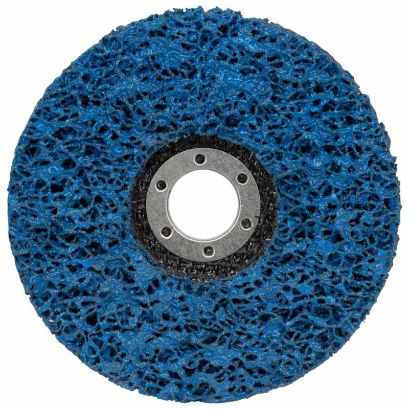 SIGMA Круг зачистный из нетканого абразива (коралл) Т27 Ø125×22.23мм синий средняя жесткость (9176711)