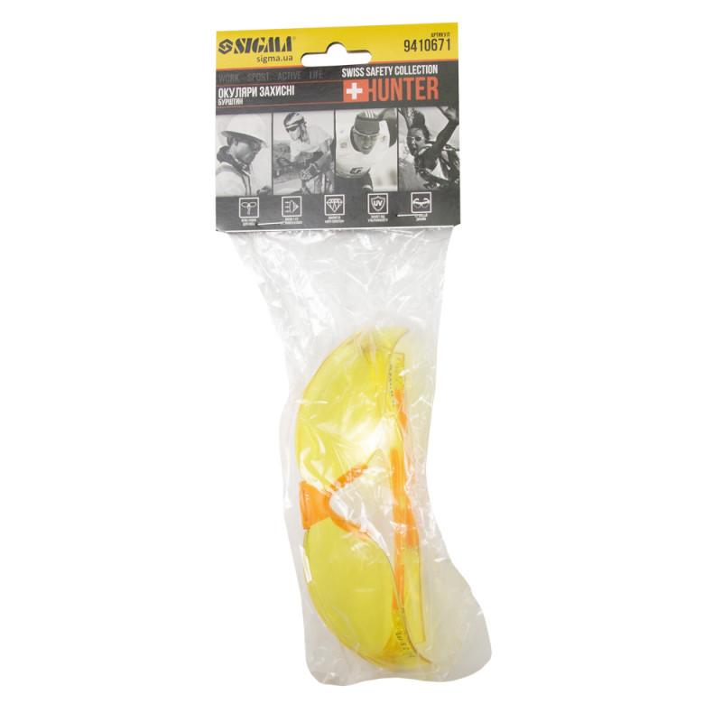SIGMA Очки защитные Hunter anti-scratch (янтарь) (9410671)