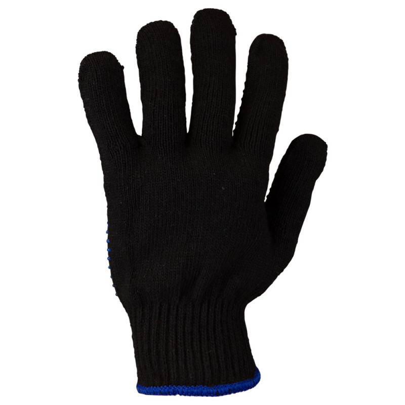 SIGMA Перчатки трикотажные с ПВХ точкой р10 Актив (черные) (9442471) (12 пара)