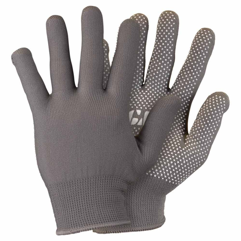 SIGMA Перчатки трикотажные с точечным ПВХ покрытием р8 Микроточка (серые) (9442901)