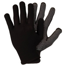 SIGMA Перчатки трикотажные с точечным ПВХ покрытием р8 Микроточка (черные) КРАТНО 12 парам (9442941) (12 пара)