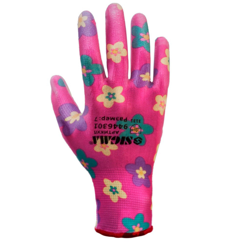 SIGMA Перчатки с ПУ покрытием (красные, манжет) (9446301)